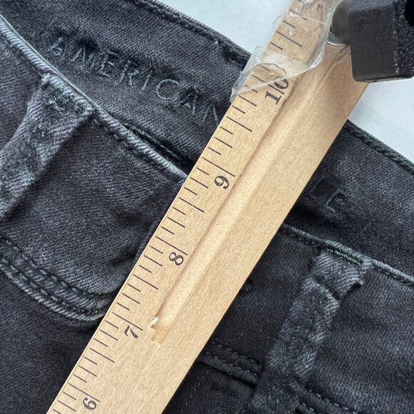 American Eagle Jeans Womens 29x32* Low Rise Skinny Kick Boot Black Denim Tag 4 L - Picture 15 of 16